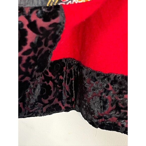 Soft Surroundings Wool Floral Burnout Sweater XL Oversized Velvet Asian Chic 80s - Picture 9 of 13